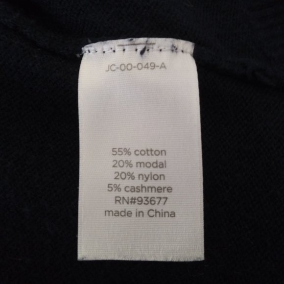 JCP Cashmere Blend Navy Blue Sweater Petite Size XL Cowl Neckline - Picture 4 of 5